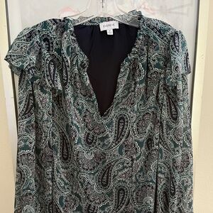 Evereve - paisley print blouse - blue/green/white